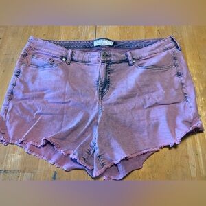 Torrid Pink washed denim shorts